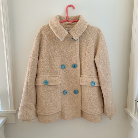 GANNI ecru wool coat - Picture 1 of 4